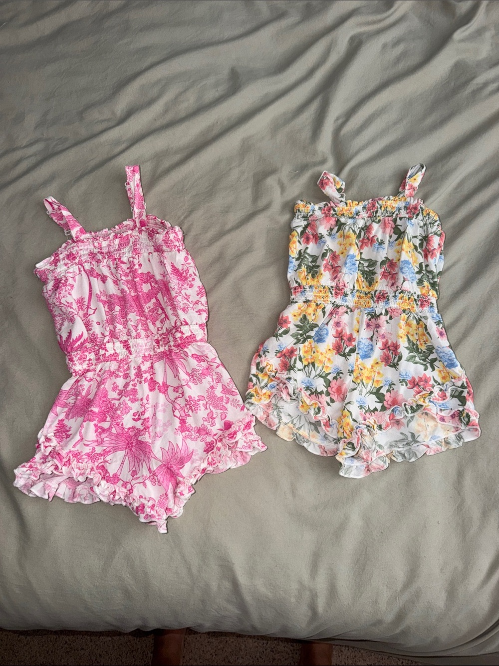 2T- Girls' Pink Floral Romper - Jessica Simpson